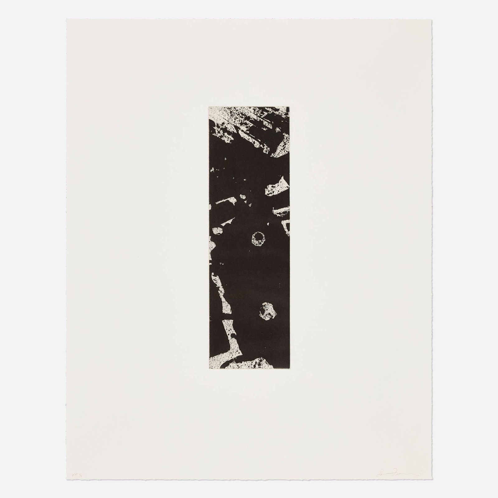 Sam Francis, Untitled (SFE-006): Sam Francis Untitled (SFE-006) 1982 aquatint with chine-colle on Somerset Satin and Mochizuki rice image: 16.5 h x 5.125 w in (42 x 13 cm) sheet: 29.25 h x 23.25 w in (74 x 59 cm) The proceeds from