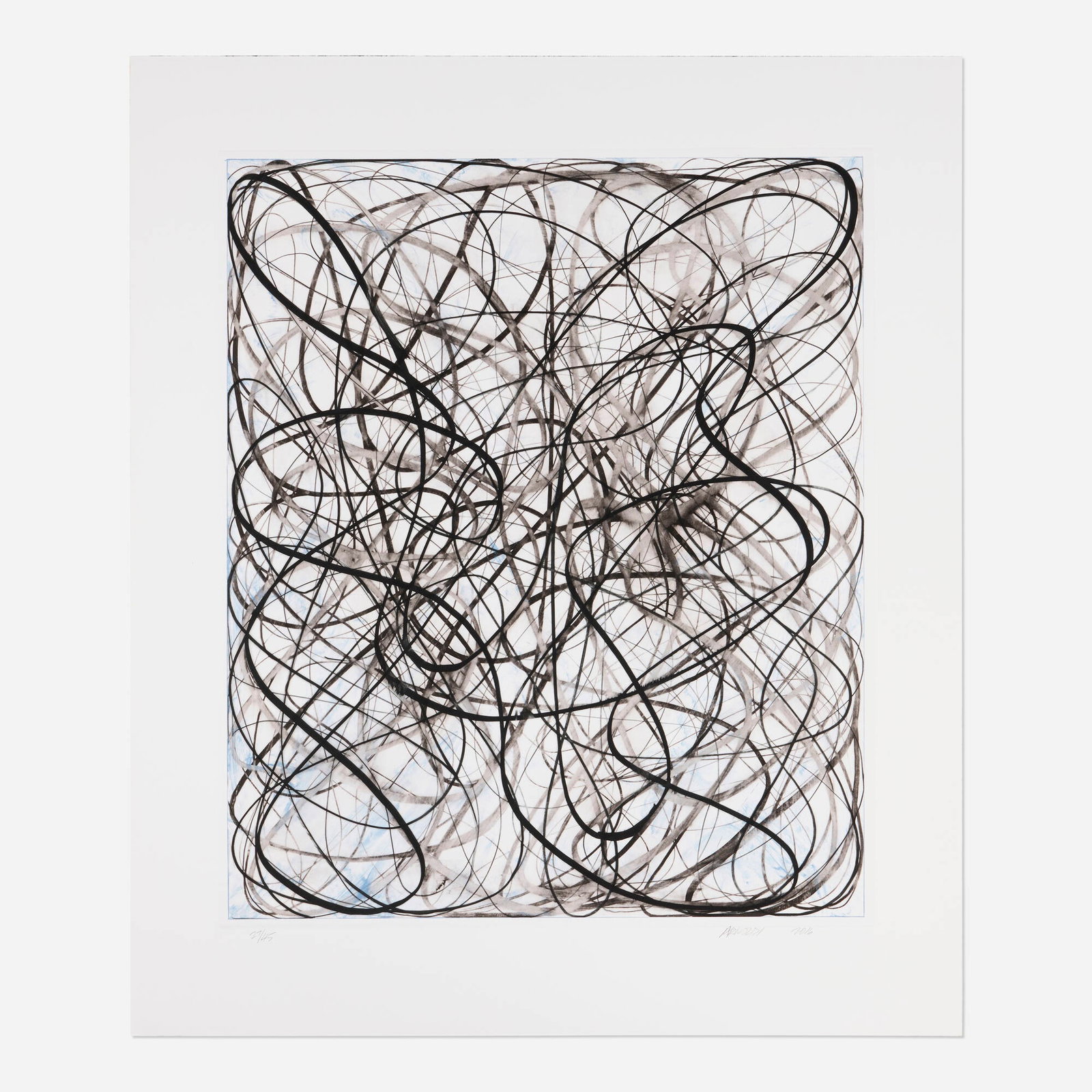 Charles Arnoldi, String Theory II: Charles Arnoldi String Theory II 2016 polymer gravure with etching and photo-etching in colors on Somerset image: 32 h x 27 w in (81 x 69 cm) sheet: 40.5 h x 34.5 w in (103 x 88 cm) Signed, dated and