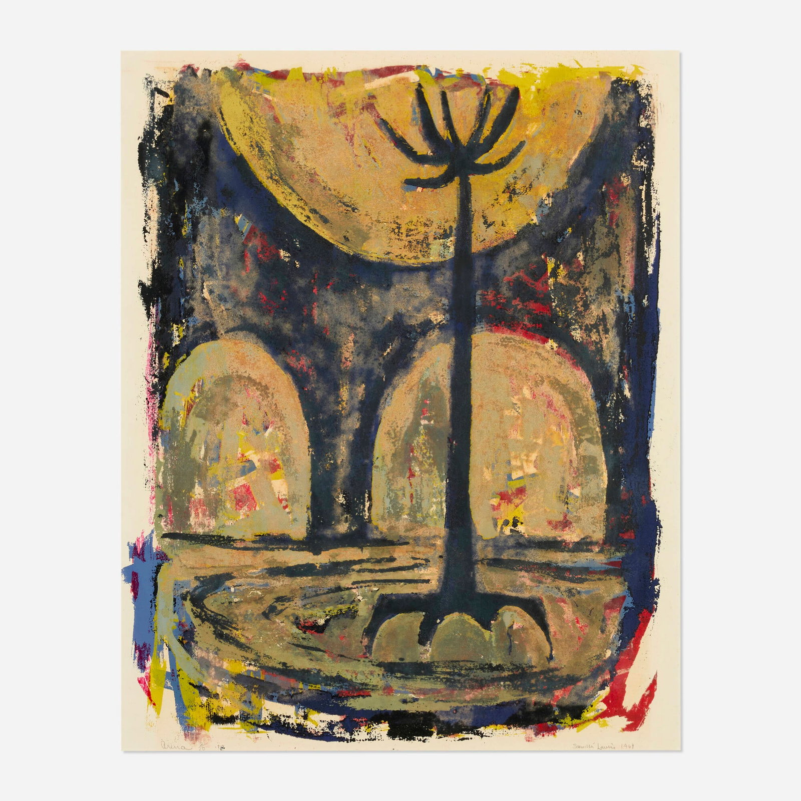 Samella Lewis, Arena: Samella Lewis Arena 1961 screenprint in colors image: 22 h x 17 w in (56 x 43 cm) sight: 22.5 h x 18 w in (57 x 46 cm) Signed, titled, dated, and numbered to lower edge 'Arena 2/10 Samella Lewis