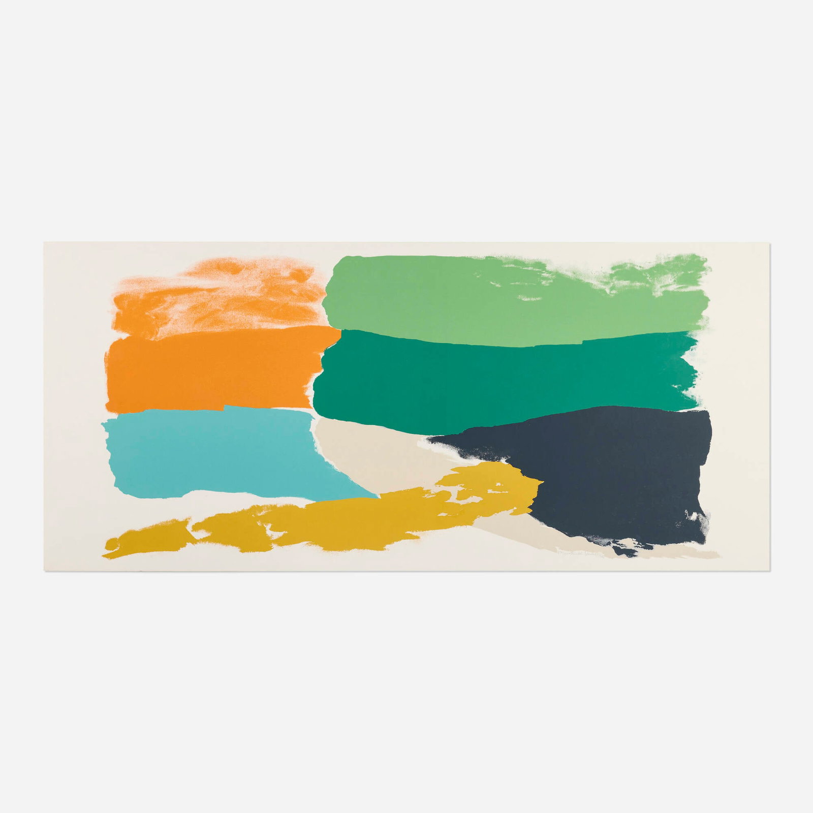 Friedel Dzubas, Untitled: Friedel Dzubas Untitled 1977 screenprint in colors image: 30.5 h x 61 w in (77 x 155 cm) sheet: 32.75 h x 72 w in (83 x 183 cm) Signed, dated, and numbered to lower edge '117/144 Friedel Dzubas