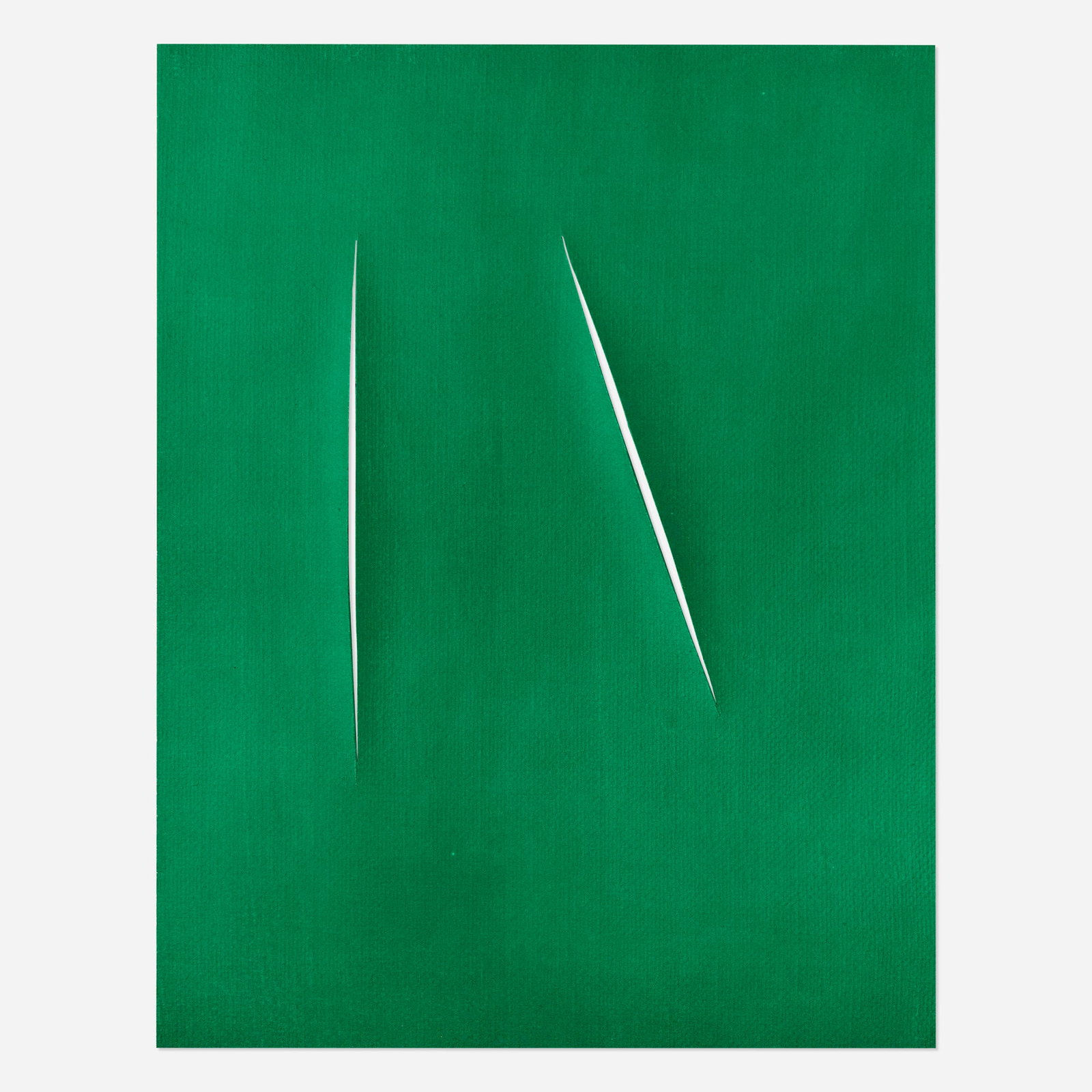 Lucio Fontana, Concetto spaziale (for XXe Siecle No. 12): Lucio Fontana Concetto spaziale (for XXe Siecle No. 12) 1959 pochoir in color 12.375 h x 9.625 w in (31 x 24 cm) This work is from the edition of 1500 published by San Lazzaro, Paris. This w