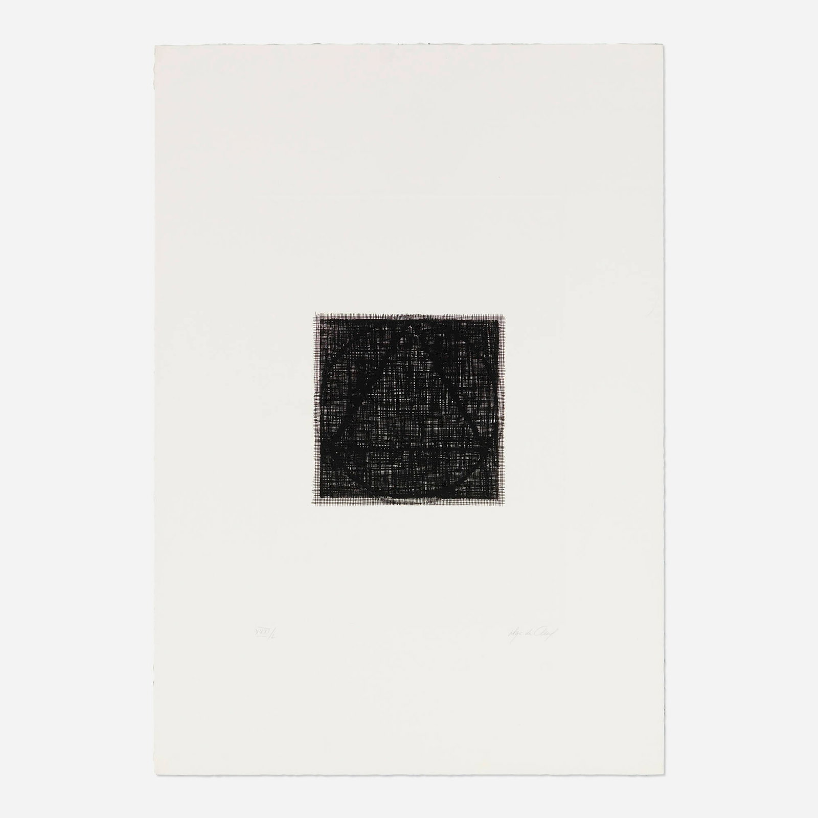 Olga de Amaral, Cartas: Olga de Amaral Cartas 1988 etching on Fabriano image: 16.25 h x 11.5 w in (41 x 29 cm) sheet: 27.75 h x 19.5 w in (70 x 50 cm) Signed and numbered to lower edge 'XXXI/L Olga de Amaral' with 