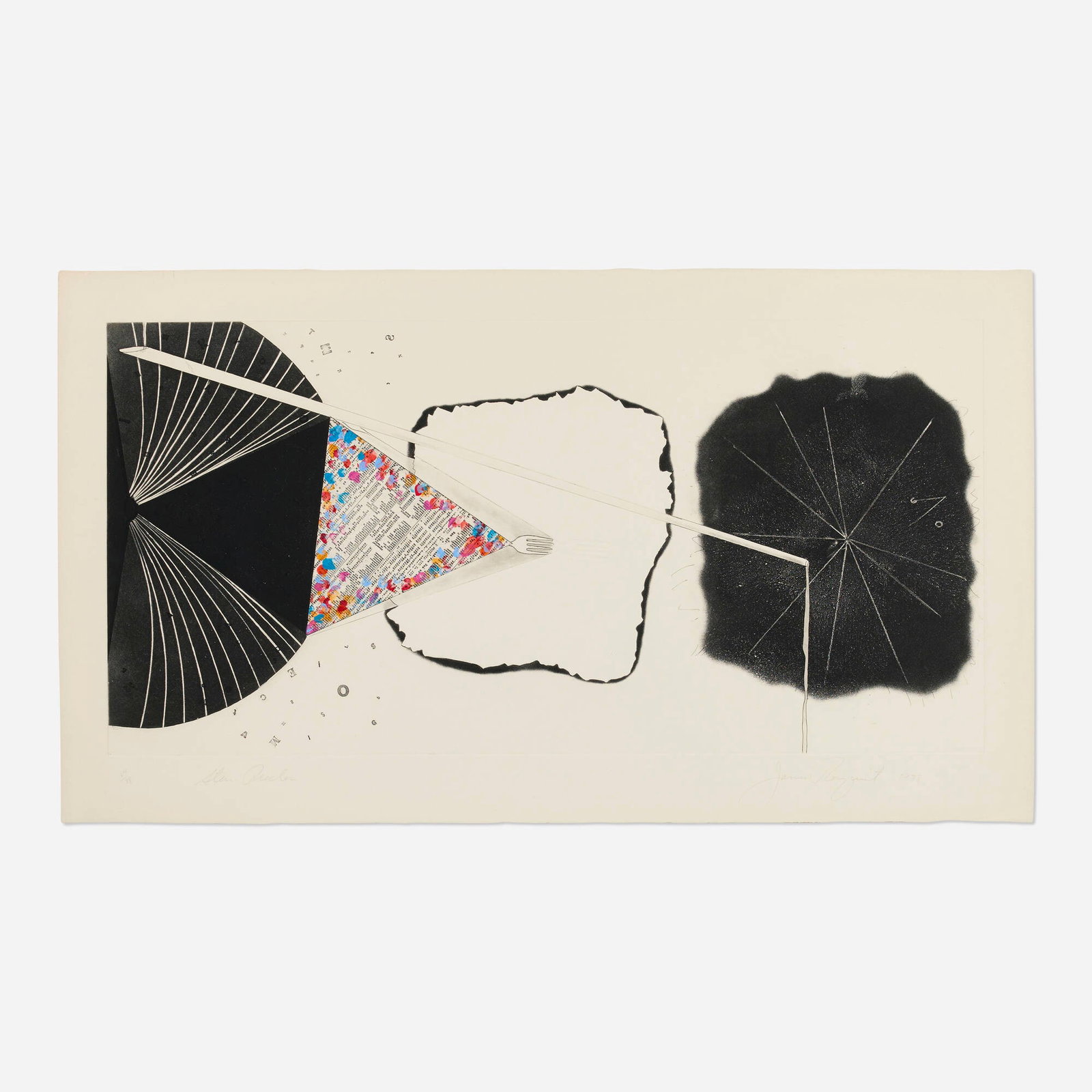 James Rosenquist, Star Proctor: James Rosenquist Star Proctor 1978 etching, photoetching, aquatint and embossing with hand-coloring on Pescia Italia image: 17.75 h x 35.5 w in (45 x 90 cm) sheet: 22.5 h x 40 w in (57 x 102 cm)