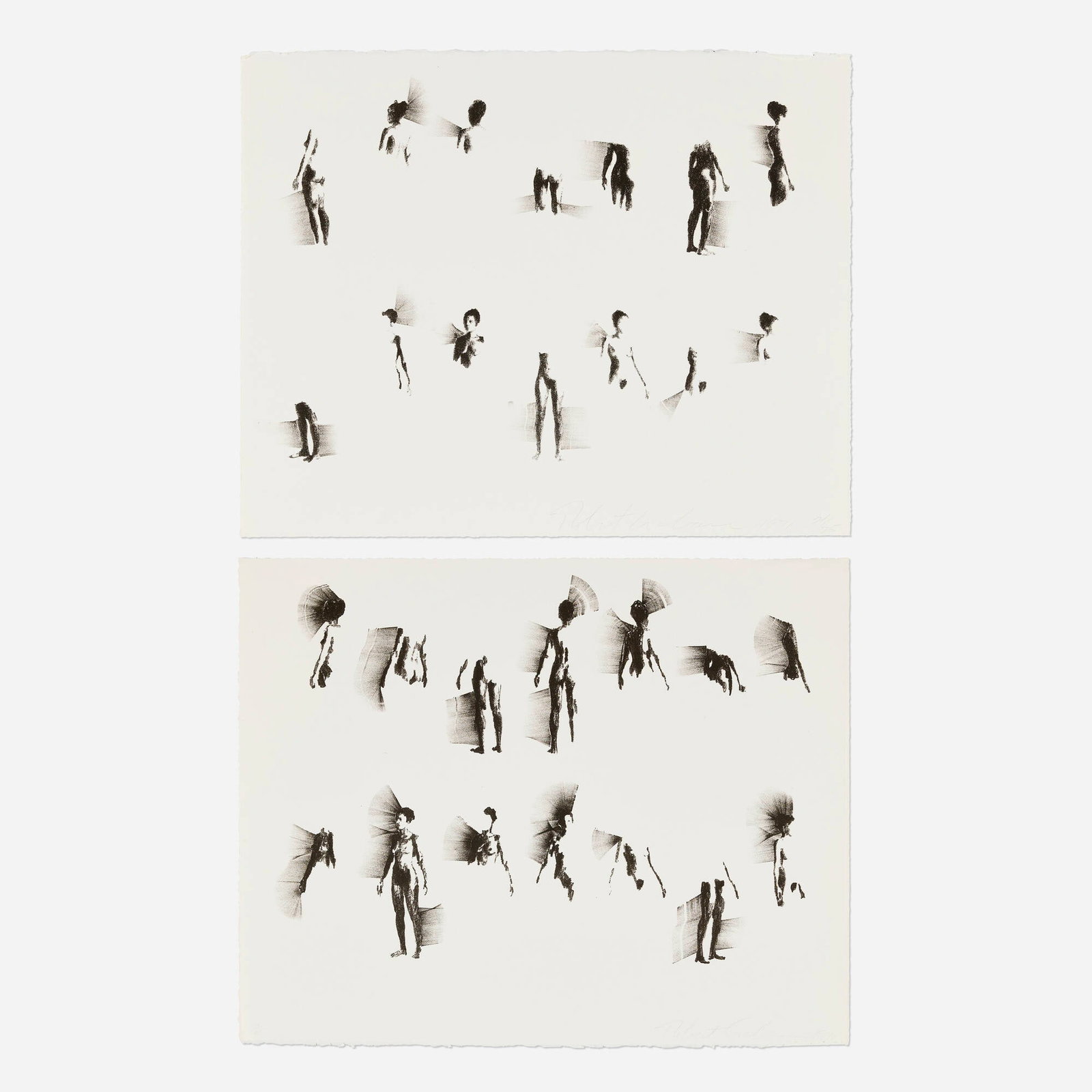 Robert Graham, Untitled (Figures on White Ground, Medium) (two works): Robert Graham Untitled (Figures on White Ground, Medium) (two works) 1971 lithograph image (each): 15 h x 20 w in (38 x 51 cm) sheet (each): 18.5 h x 23.25 w in (47 x 59 cm) Signed, dated, and numbere