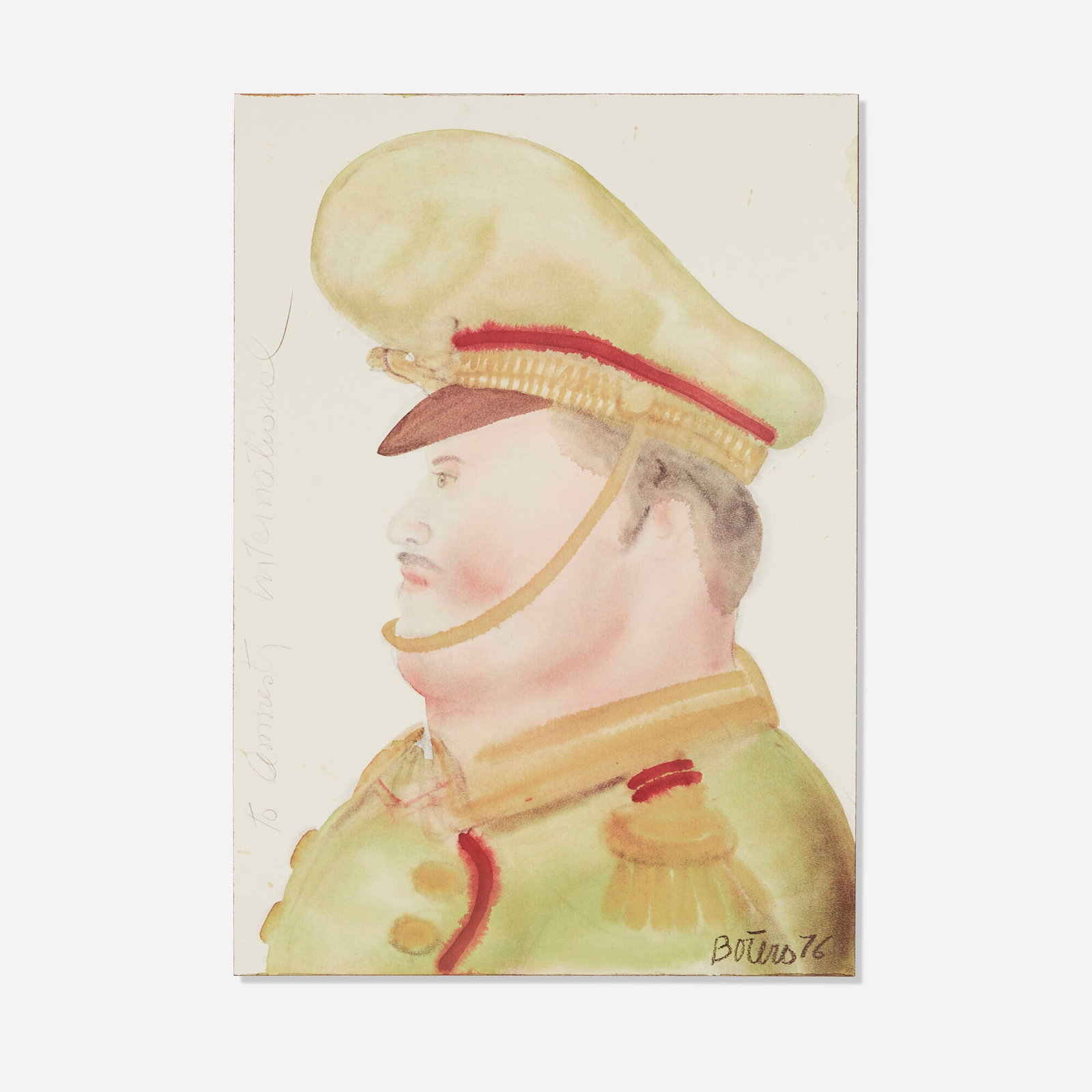 Fernando Botero, To Amnesty International: Fernando Botero To Amnesty International 1976 offset lithograph in colors image: 22.625 h x 16 w in (57 x 41 cm) sheet: 31.75 h x 23.875 w in (81 x 61 cm) Proceeds from this sale will benefit The