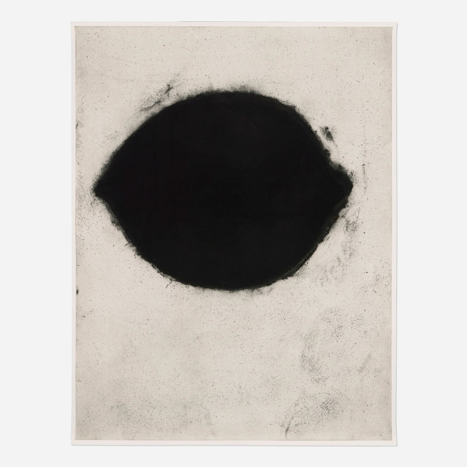 Donald Sultan, Black Lemon: Donald Sultan Black Lemon 1984 aquatint on Somerset Satin image: 61 h x 46.875 w in (155 x 119 cm) sheet: 62.25 h x 48.5 w in (158 x 123 cm) Signed, titled, dated and numbered to left edge '6/10