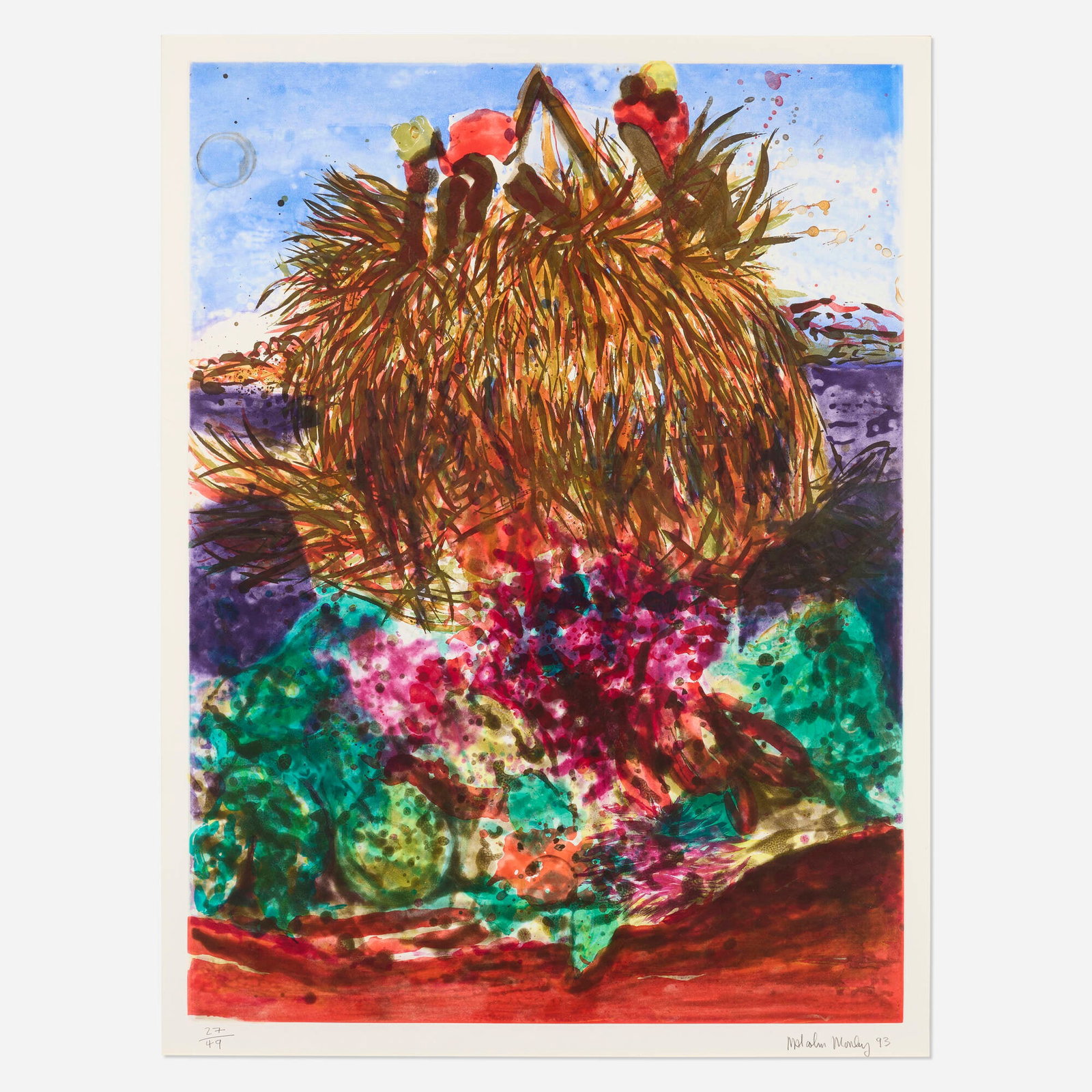 Malcolm Morley, Erotic Fruitos: Malcolm Morley Erotic Fruitos 1993 intaglio in colors image: 40.5 h x 30 w in (103 x 76 cm) sight: 43.5 h x 33 w in (110 x 84 cm) Signed, dated, and numbered to lower edge '27/49 Malcolm Morley