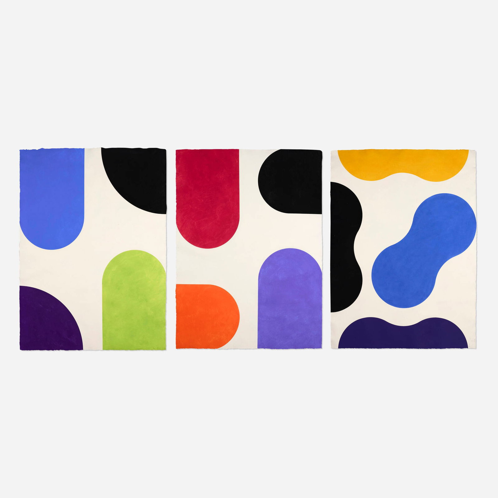 Richard Gorman, Kan A; Kan B; Kan C (three works): Richard Gorman Kan A; Kan B; Kan C (three works) 2015 carborundum print in colors each: 59.25 h x 43.5 w in (150 x 110 cm) Signed and numbered to lower right of each work 'RG 9/10' with