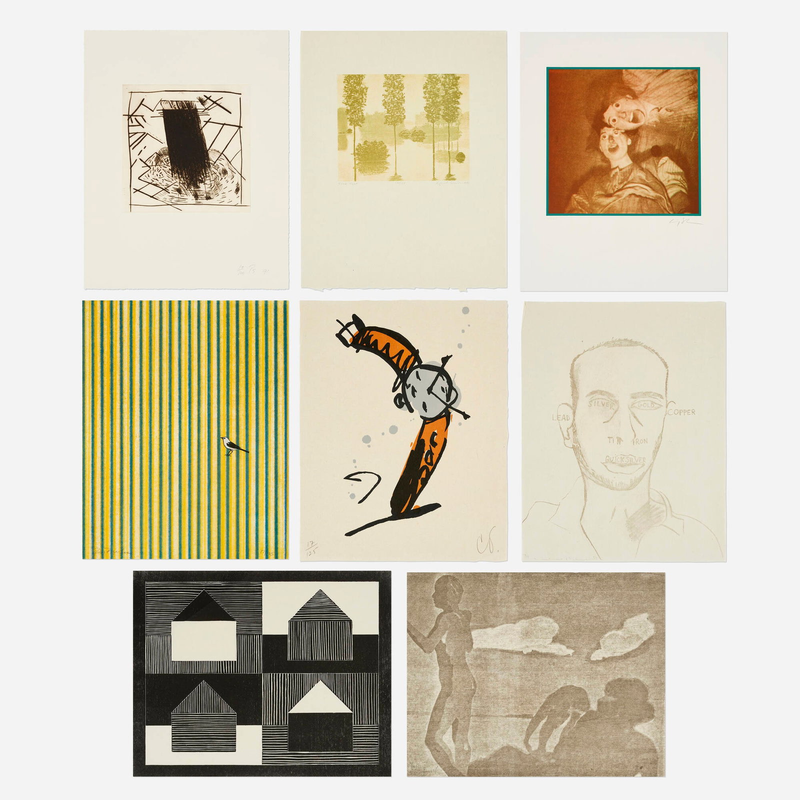 Various Artists, Art Pro Choice II: Various Artists Art Pro Choice II 1991 various mediums including woodcut, relief, photo-engraving, and drypoint in colors sheet (largest): 20 h x 16 w in (51 x 41 cm) sheet (smallest): 16 h x 20 w in