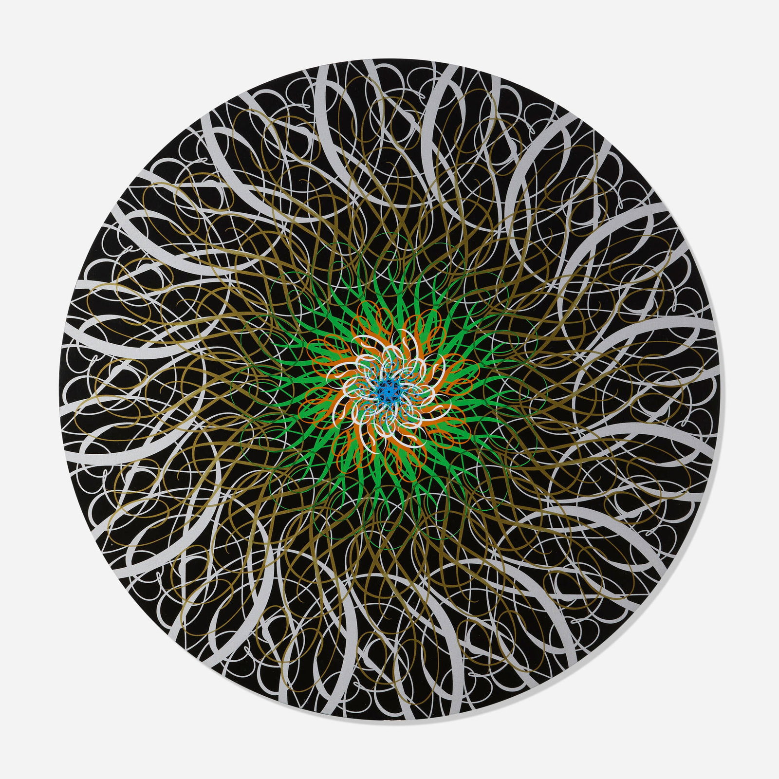 Ryan McGinness, Untitled (BH24in.3): Ryan McGinness Untitled (BH24in.3) 2007 screenprint in colos on wood panel 24 dia in (61 cm) Signed, dated, and numbered to verso '3/7 Ryan McGinness 2007'. This work is number 3 from the