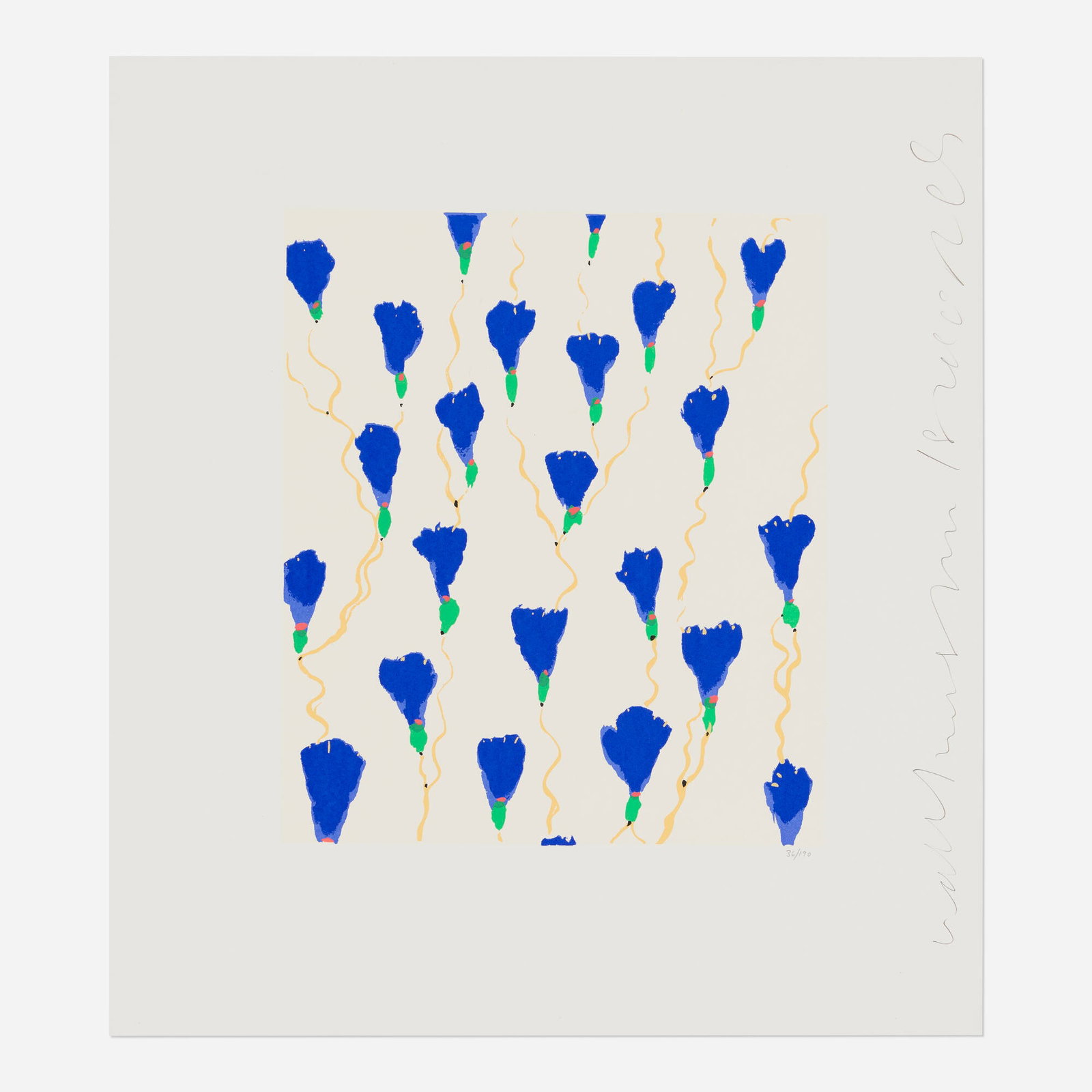 Donald Sultan, Wallflower 19 (from the Wallflowers portfolio): Donald Sultan Wallflower 19 (from the Wallflowers portfolio) 2008 screenprint in colors image: 15.75 h x 13.5 w in (40 x 34 cm) sheet: 24.25 h x 21.625 w in (62 x 55 cm) Signed, titled, dated, and