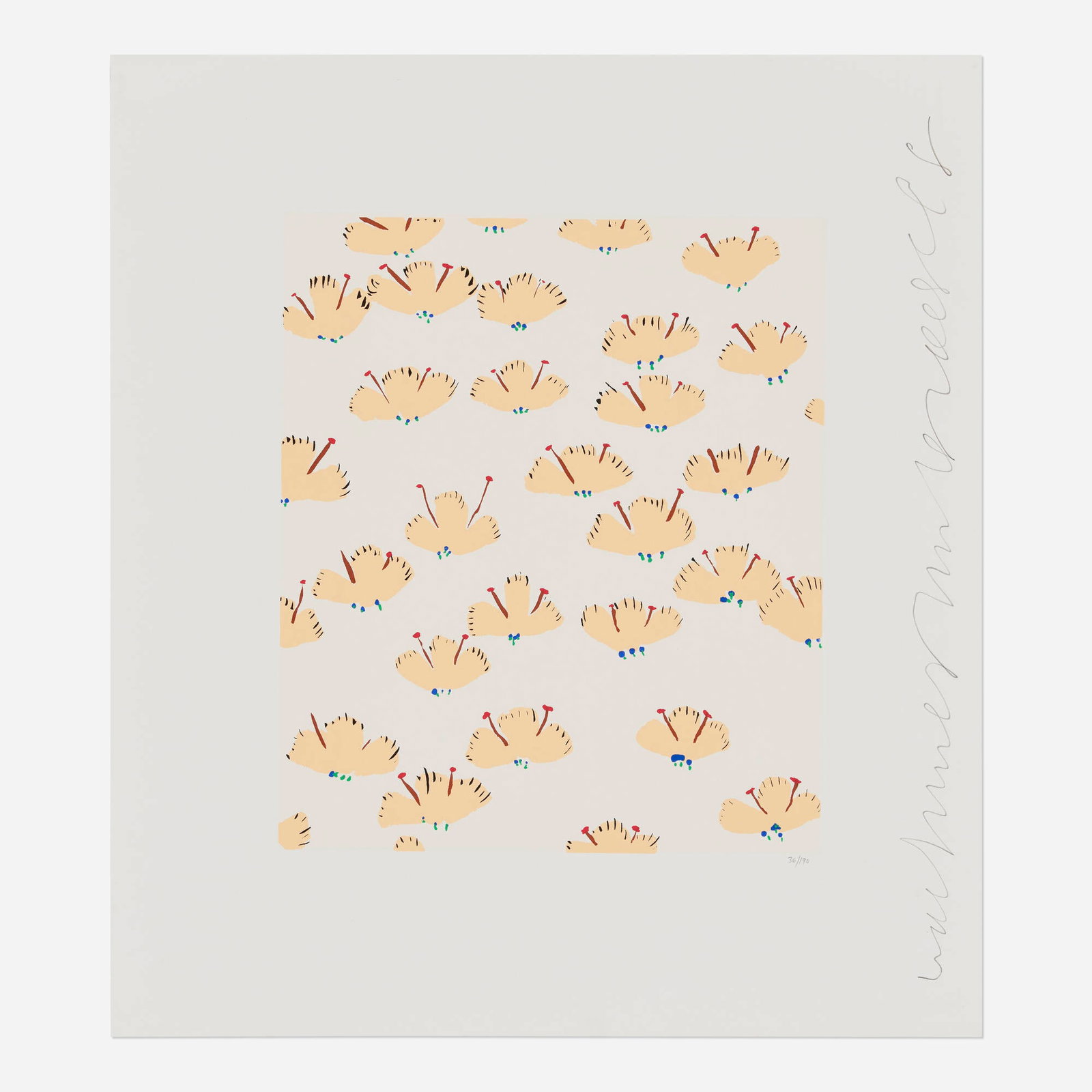 Donald Sultan, Wallflower 20 (from the Wallflowers portfolio): Donald Sultan Wallflower 20 (from the Wallflowers portfolio) 2008 screenprint in colors image: 15.75 h x 13.5 w in (40 x 34 cm) sheet: 24.25 h x 21.625 w in (62 x 55 cm) Signed, titled, dated, and