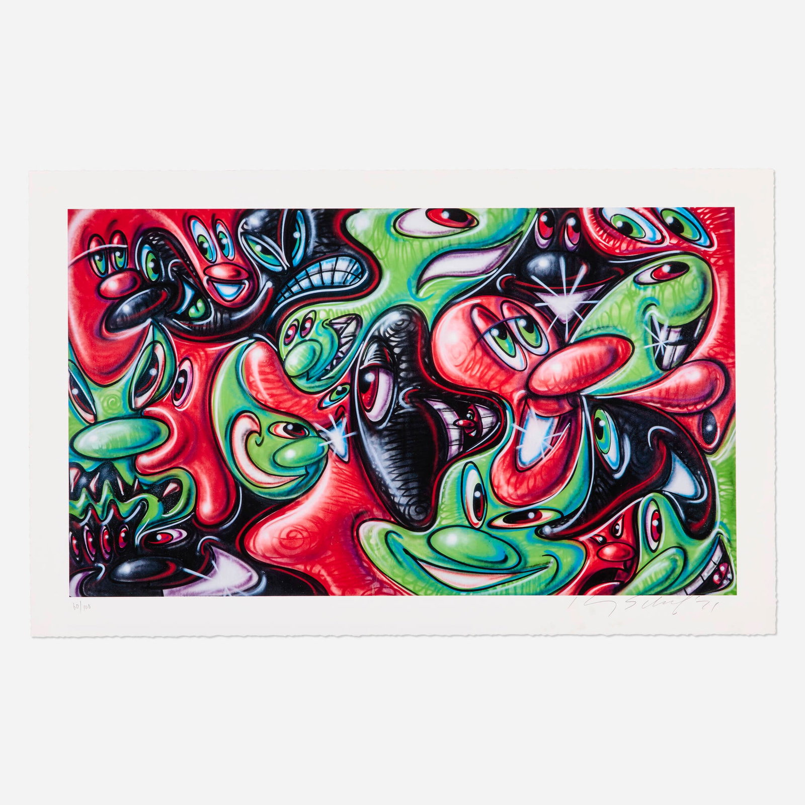 Kenny Scharf, Places Please: Kenny Scharf Places Please 2021 archival print on Entrada Rag image: 17.375 h x 30 w in (44 x 76 cm) sheet: 21 h x 32.5 w in (53 x 83 cm) Signed, dated, and numbered to lower edge '60/100 Kenny