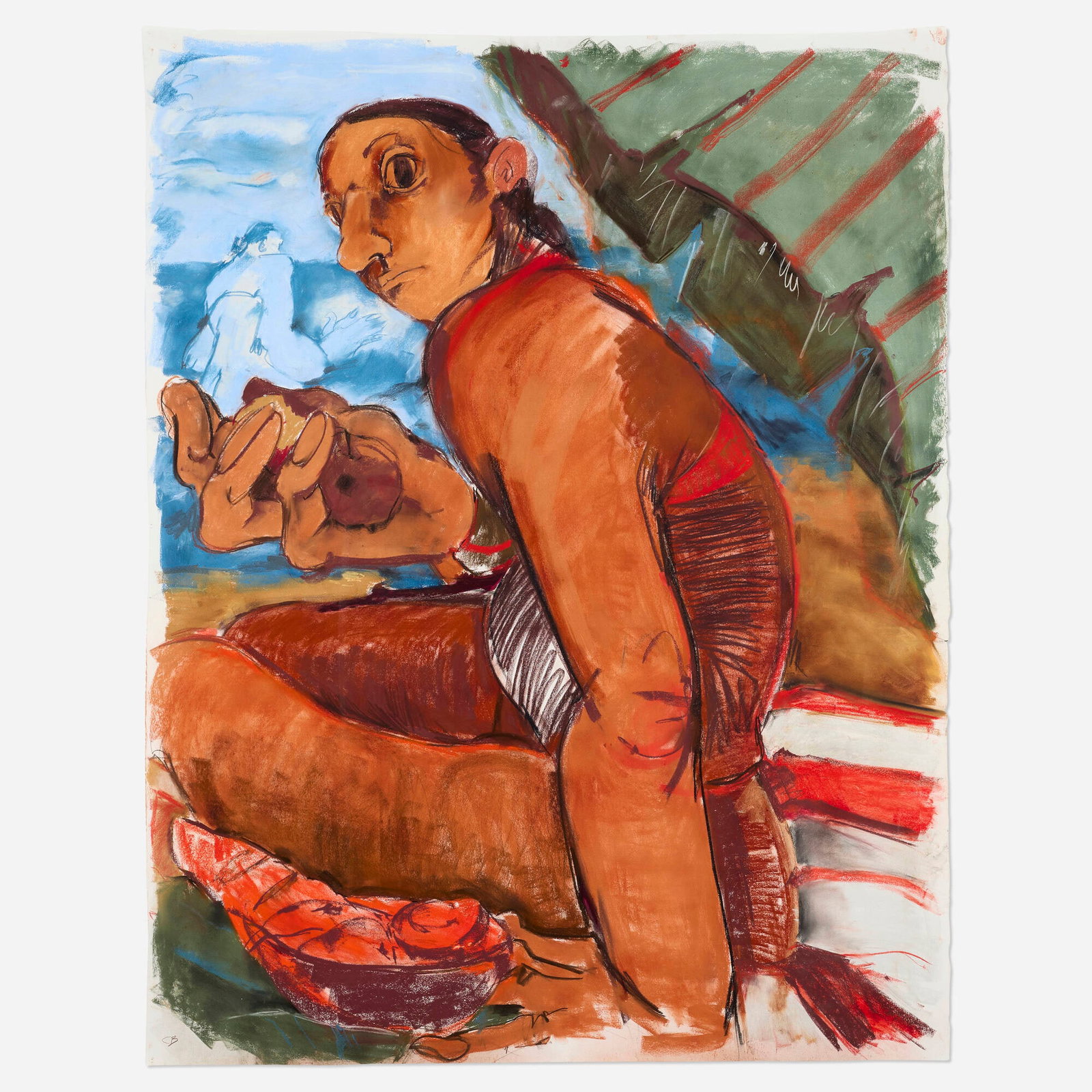 Cristina BanBan, Cobalto: Cristina BanBan Cobalto 2021 soft pastel and oil pastel on paper 64.25 h x 50 w in (163 x 127 cm) Signed to lower left 'CB'. Provenance: Albertz Benda, New York | Carmichael Gallery, Los