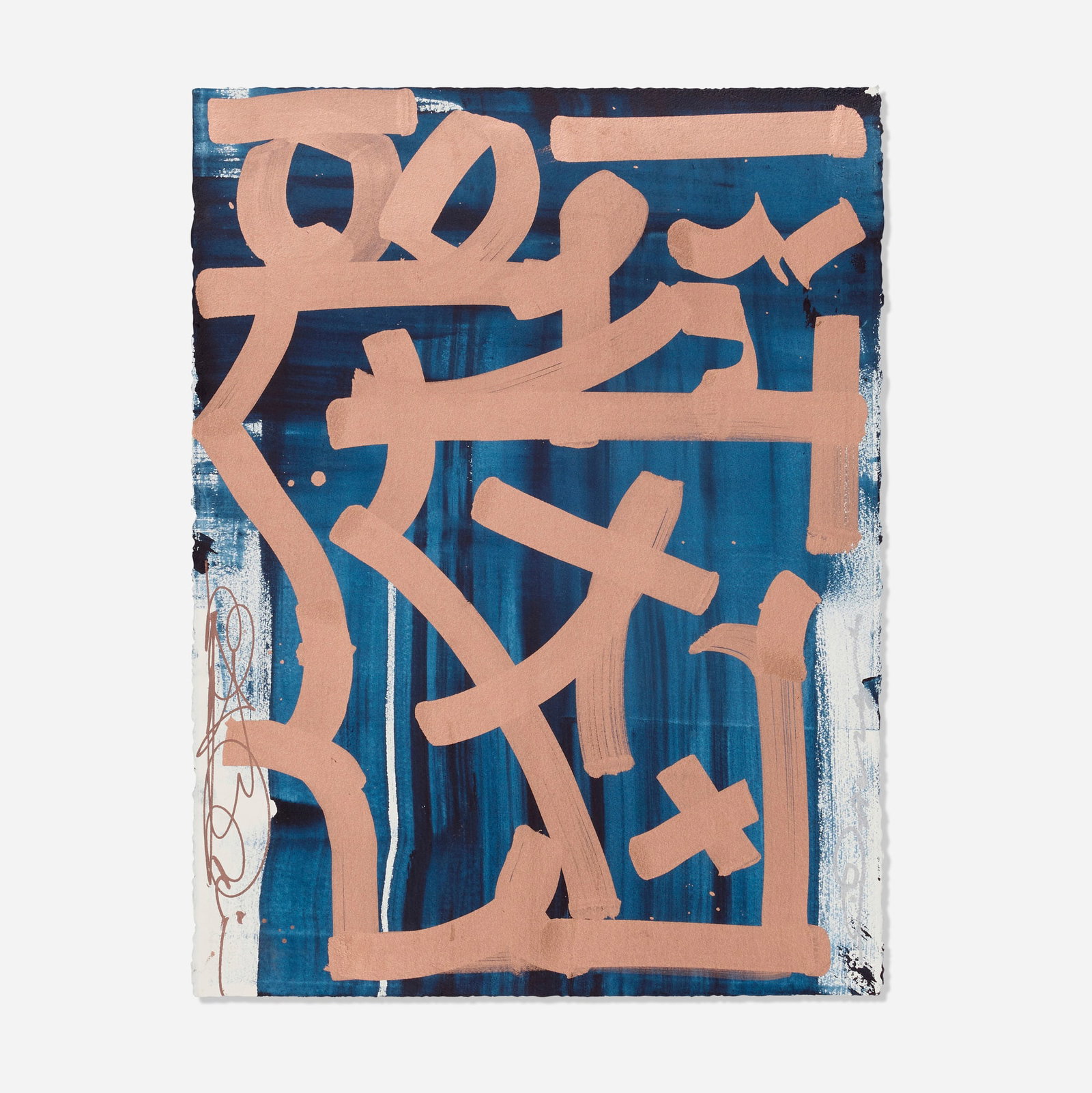 RETNA (Marquis Lewis), Untitled: RETNA (Marquis Lewis) Untitled 2022 acrylic on Arches paper 30 h x 22.5 w in (76 x 57 cm) Signed to lower left and right edges 'RETNA'. Provenance: Acquired directly from the artist in 2022