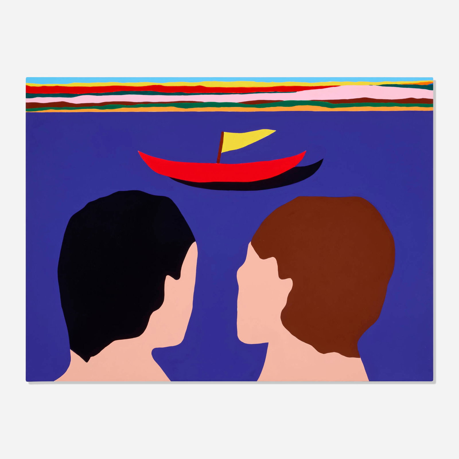 James Ulmer, Red Boat: James Ulmer Red Boat 2024 Flashe on canvas 27 h x 36 w in (69 x 91 cm) Signed, titled, and dated to verso 'Red Boat 2024 James Ulmer'. Provenance: Acquired directly from the artist by the
