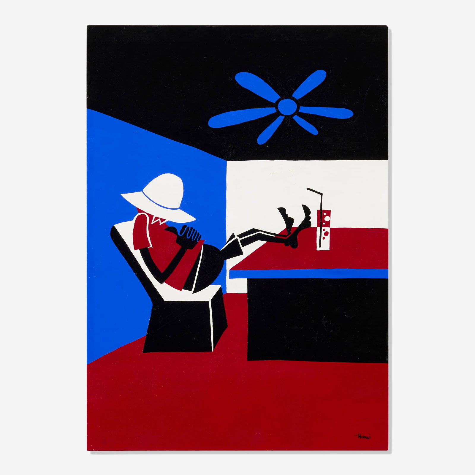 Yusuke Hanai, Untitled: Yusuke Hanai Untitled acrylic on wood 16.5 h x 11.75 w in (42 x 30 cm) Signed to lower right 'Hanai'. Provenance: Greenroom, Honolulu | Acquired from the previous in 2012 by the present