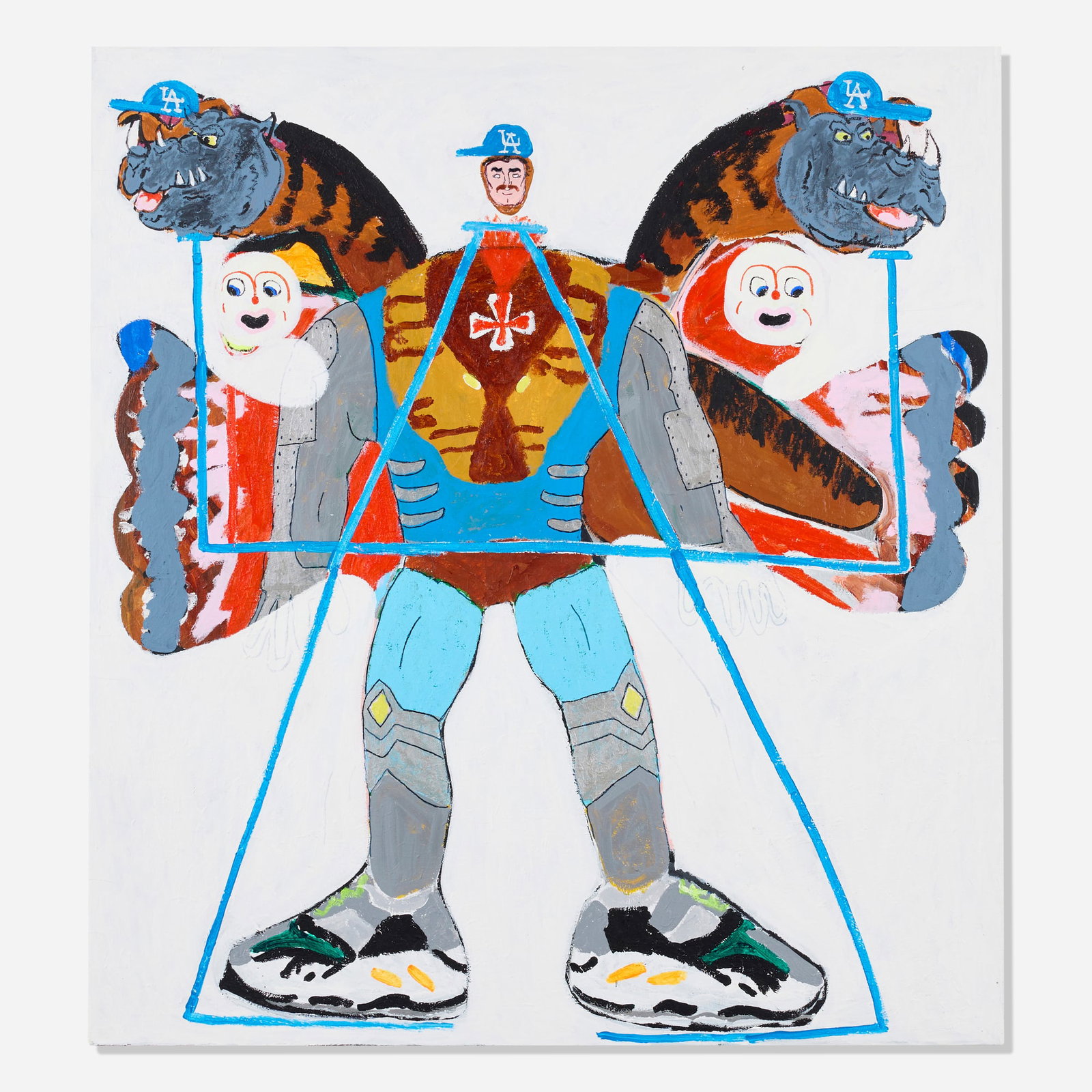 Matija Bobici?, The Masquerade: Matija Bobici? The Masquerade 2021 oil on canvas 47.25 h x 43.25 w in (120 x 110 cm) Signed and dated to verso 'Bobici? 21'. This work will ship from Los Angeles, California.