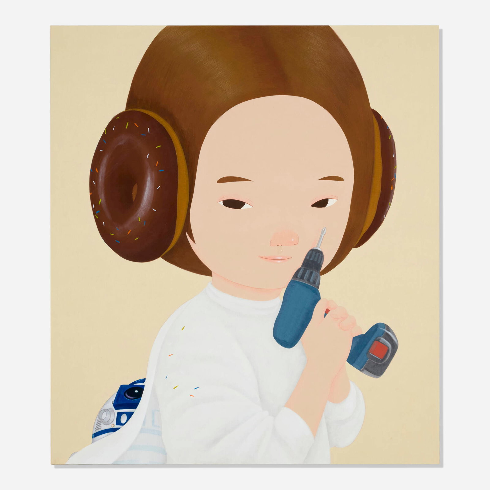 Yang Hyun Jun, Adult Child (Leia Organa): Yang Hyun Jun Adult Child (Leia Organa) 2021 acrylic on Korean paper in artist's frame 36.625 h x 32.75 w x 1.5 d in (93 x 83 x 4 cm) Signed, titled and dated to verso 'Yang Hyun Jun 2021 Adult C