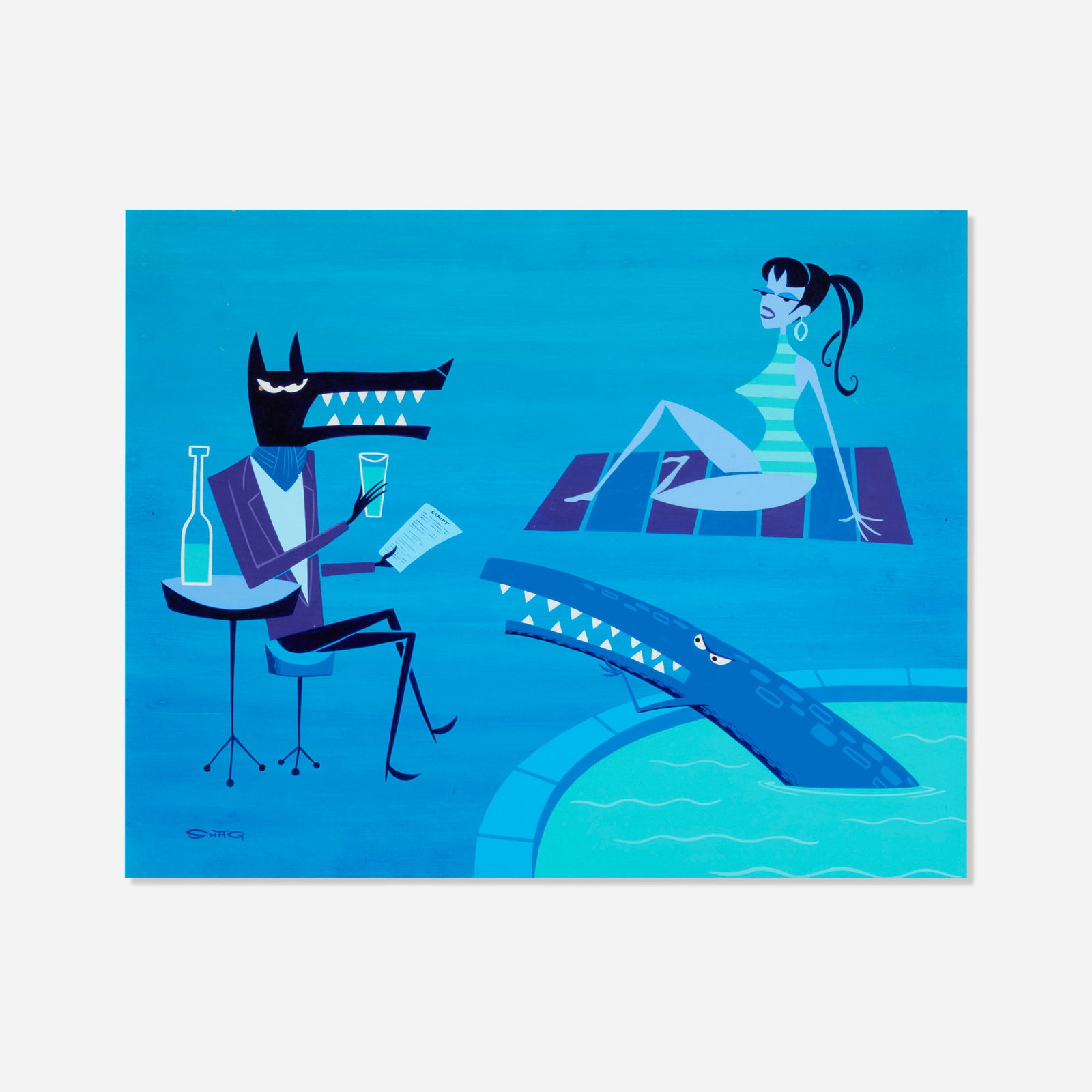 Shag (Josh Agle), Poolside at The Marmont (1 of 4)