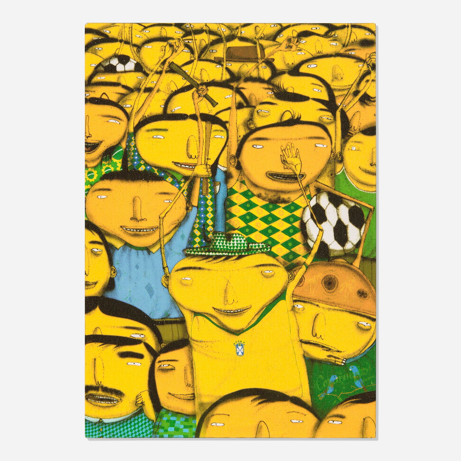 OsGemeos, Nos Somos Penta!: OsGemeos Nos Somos Penta! 2005 printed canvas 11.625 h x 8.25 w in (30 x 21 cm) This work is from the edition of 1001. This work will ship from Chicago, Illinois.