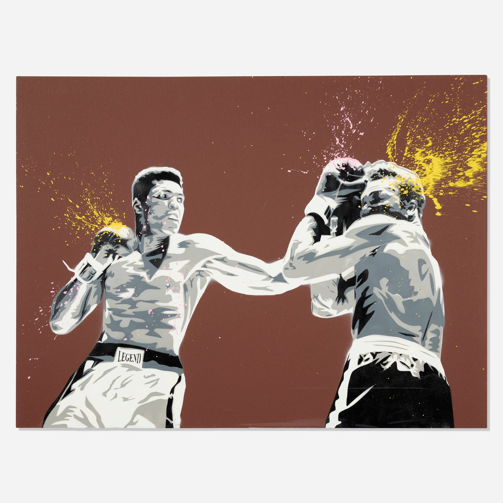 Mr. Brainwash, Muhammad Ali: Mr. Brainwash Muhammad Ali 2008 screenprint in colors with hand-additions 30 h x 40 w in (76 x 102 cm) Signed to lower left 'Mr. Brainwash'. Signed, dated and inscribed to verso 'Life