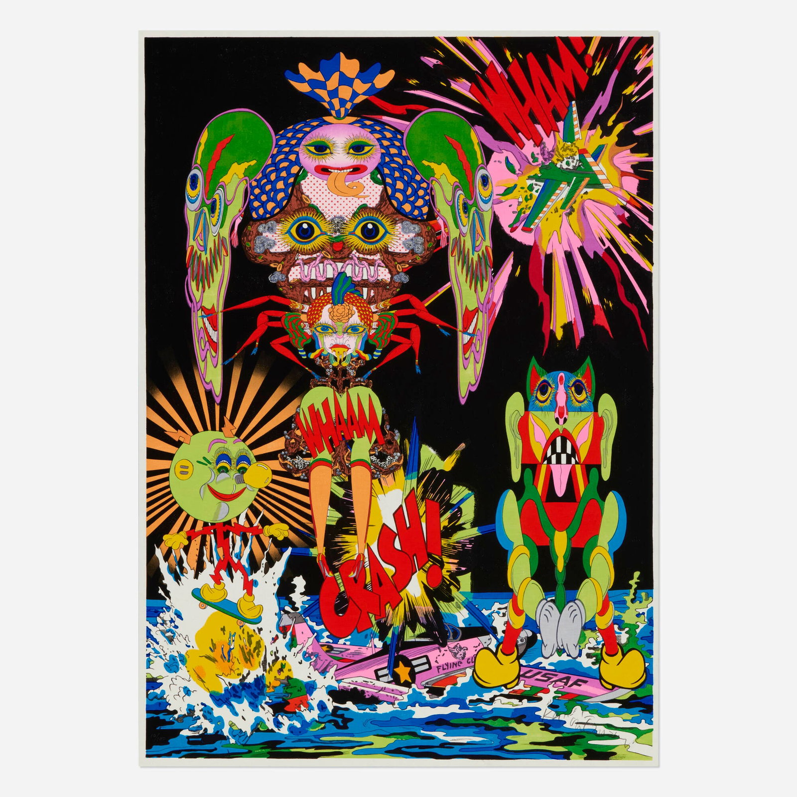 Keiichi Tanaami, Eye Beam: Keiichi Tanaami Eye Beam 2020 woodcut in colors on Echizen Kizuki Hosho washi image: 22.125 h x 15.5 w in (56 x 39 cm) sheet: 22.625 h x 16 w in (57 x 41 cm) Signed and numbered to lower edge of print