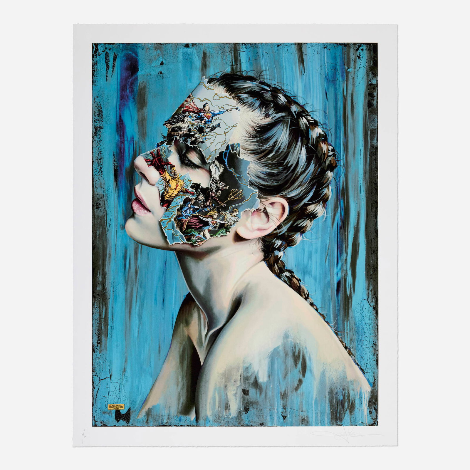 Sandra Chevrier, La Cage de l'espoir etincelant et de la foi inebranlable (Gold Leaf): Sandra Chevrier La Cage de l'espoir etincelant et de la foi inebranlable (Gold Leaf) 2025 screenprint in colors with gold leaf on Somerset image: 32.25 h x 24 w in (82 x 61 cm) sheet: 35.5 h x 27.25