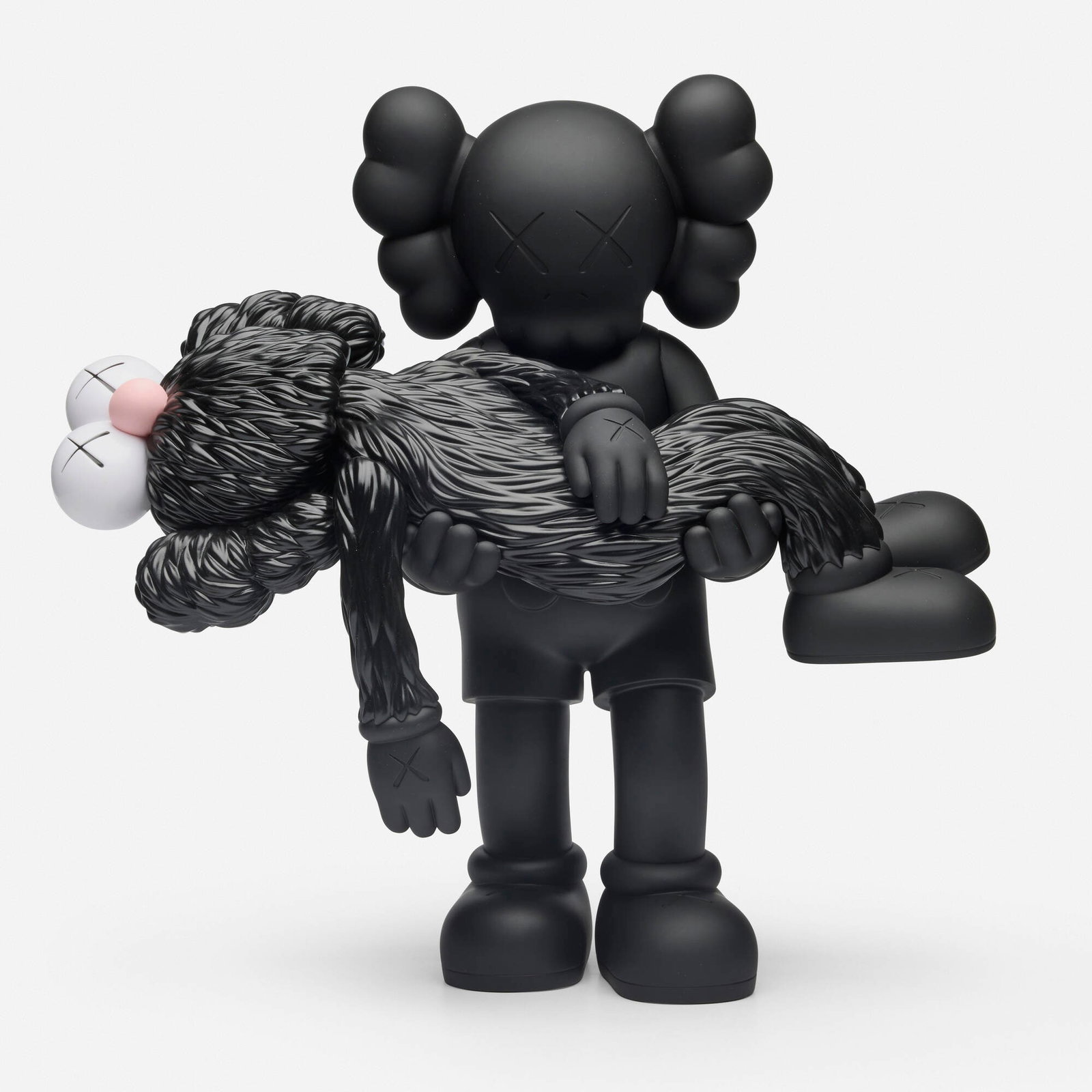 KAWS (Brian Donnelly), Gone (Black): KAWS (Brian Donnelly) Gone (Black) 2019 painted cast vinyl 14 h x 14.5 w x 6.125 d in (36 x 37 x 16 cm) Stamped signature, title, date and manufacturer's mark to underside 'KAWS 19 Gone