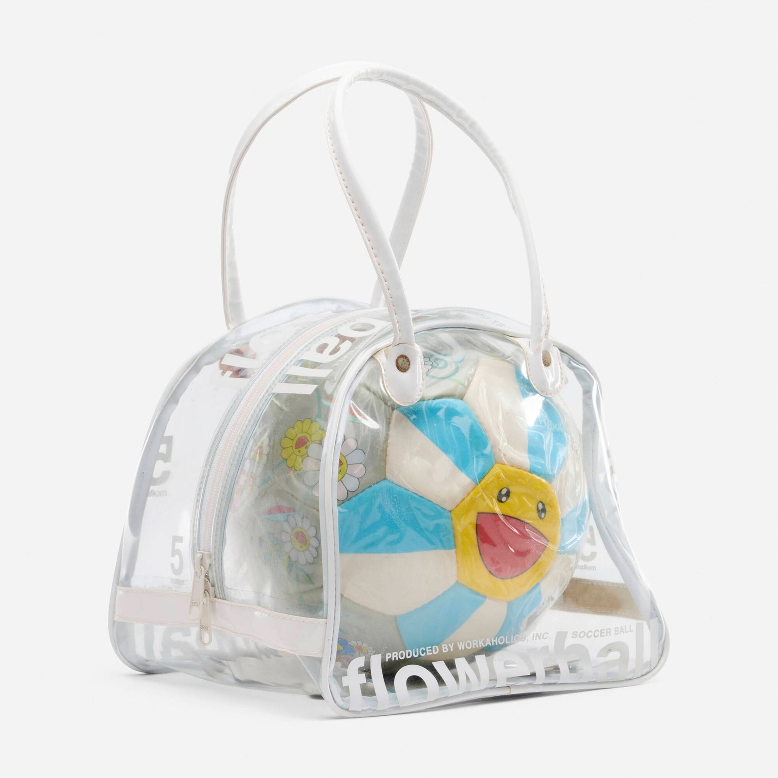 Takashi Murakami, Flowerball (Soccer Ball): Takashi Murakami Flowerball (Soccer Ball) 2002 offset lithograph, vinyl bag: 15 h x 10 w x 9.25 d in (38 x 25 x 23 cm) ball: 9 dia in (23 cm) Printed signature, date and manufacturer's mark to