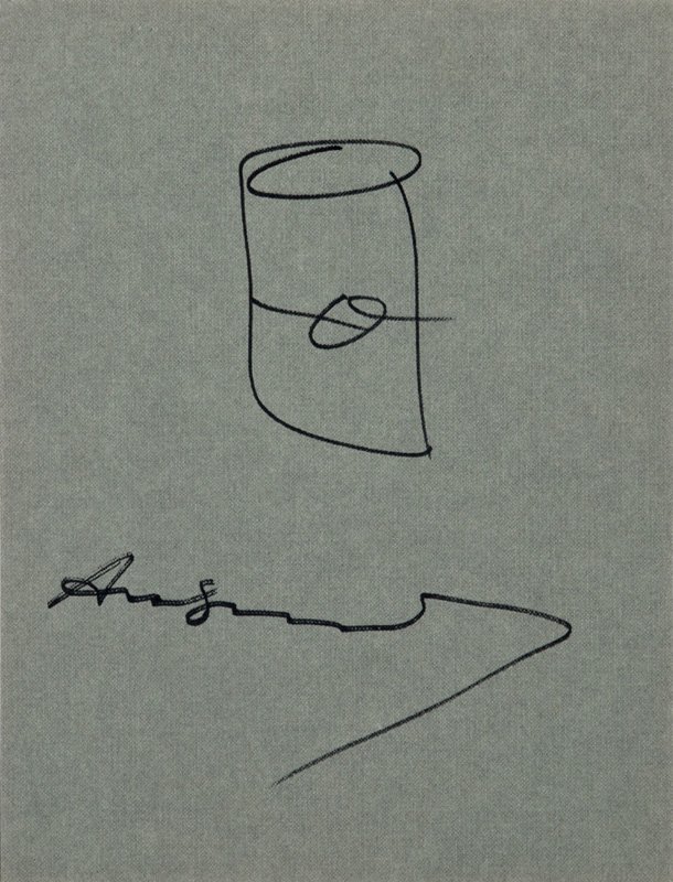 Andy Warhol, Untitled (Campbell's Soup Can): Andy Warhol Untitled (Campbell's Soup Can) 1978 Marker on exhibition catalogue Signed "Andy Warhol" in marker lower center on the reverse of the exhibition catalogue Andy Warhol, Kunsthaus, Zurich, Ma