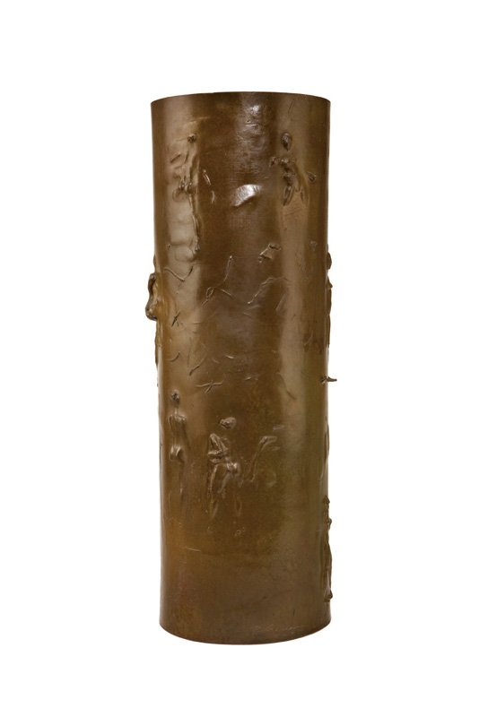 Robert Graham, Untitled (Cylinder): Robert Graham Untitled (Cylinder) 1980 Patinated bronze Unique Signed and dated "R. Graham/Cast 1980" 22.75" x 7.75" diameter LAMA would like to thank the Robert Graham Studio for their assistance in