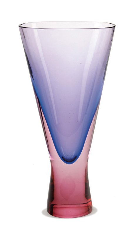 Flavio Poli, Glass vase: Flavio Poli Glass vase Designed c. 1950 Seguso 14" x 7" x 3.5" Provenance: The Estate of Eudorah Moore, Pasadena, California Through her pioneering work for the Pasadena Art Museum (now the Norton