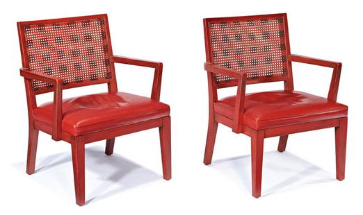 William "Billy" Haines, designer, Lounge chairs (2): William "Billy" Haines, designer Lounge chairs (2) Custom designed for the 1015 North Beverly Drive residence; these examples commissioned 1960 Each: 31.25" x 24" x 23" Provenance: Rita Roedling, Beve