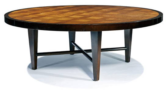 William "Billy" Haines, decorator, Dining table: William "Billy" Haines, decorator Dining table Selected and customized for the 1015 North Beverly Drive residence 1960 Manufacturer unknown 28.75" x 81" diameter Provenance: Rita Roedling, Beverly