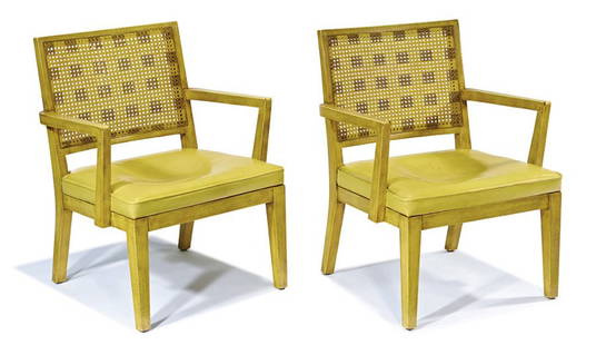 William "Billy" Haines, designer, Lounge chairs (2): William "Billy" Haines, designer Lounge chairs (2) Custom designed for the 1015 North Beverly Drive residence; these examples commissioned 1960 Each retains "Upholsterers International Union" label Ea