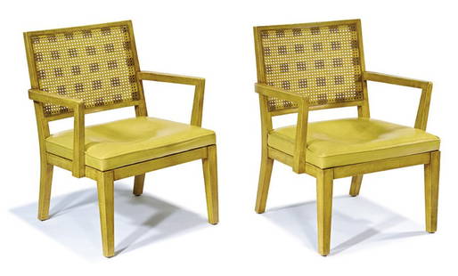 William "Billy" Haines, designer, Lounge chairs (2): William "Billy" Haines, designer Lounge chairs (2) Custom designed for the 1015 North Beverly Drive residence; these examples commissioned 1960 Each retains "Upholsterers International Union" label Ea