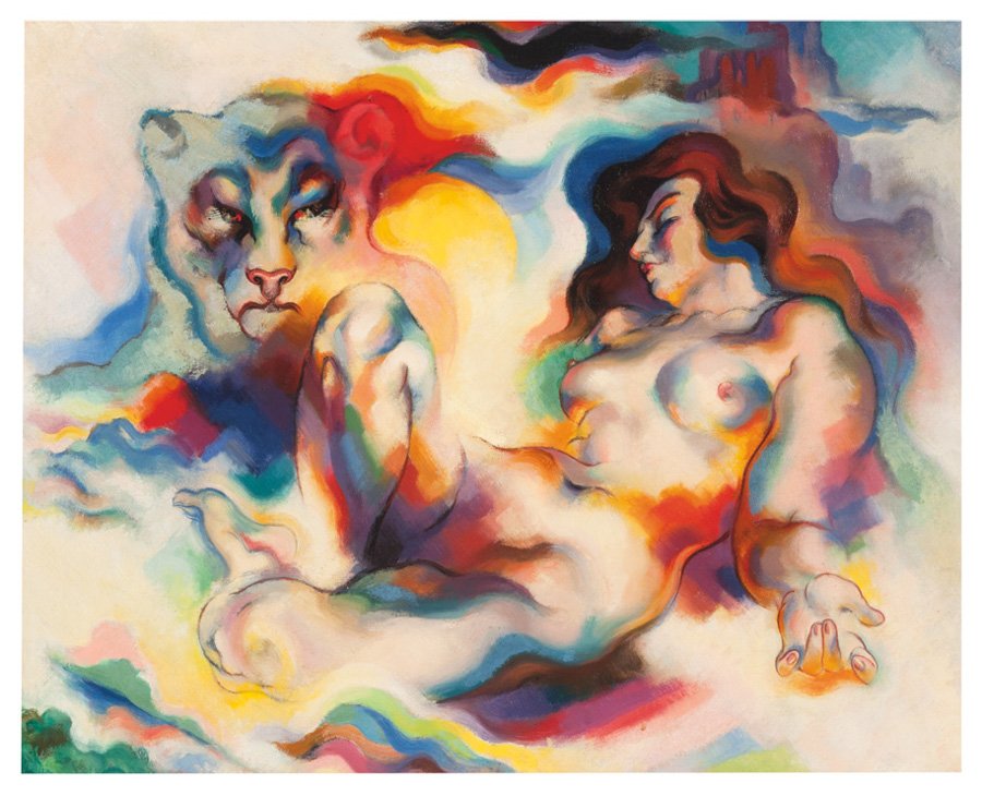 Stanton Macdonald-Wright, Yin Synchromy: Stanton Macdonald-Wright Yin Synchromy 1925 Oil on canvas Signed, dated, titled, and inscribed verso "Yin Synchromy/California/1925/S. Macdonald-Wright" verso; retains North Carolina Museum of Art exh