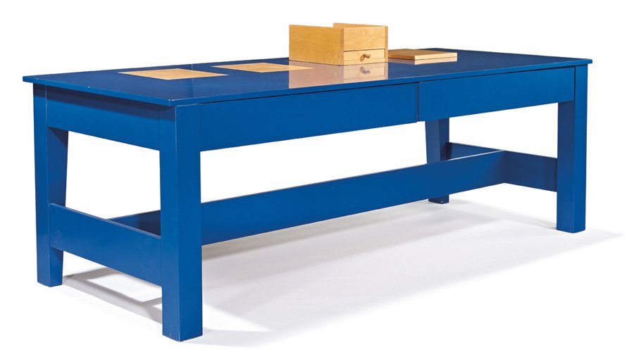 Roy McMakin, Unique desk: Roy McMakin Unique desk Executed c. 1986 Custom 30" x 86" x 36.75" Illustrated: McMakin, Roy, and Matthew Marks. The Art of Roy McMakin, When is a chair not a chair?. New York: Rizzoli, 2010. p 26. Mc