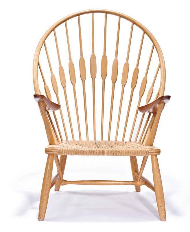 Hans Wegner, Peacock chair: Hans Wegner Peacock chair Designed 1947 Model no. JH 550 Johannes Hansen Branded "Johannes Hansen Copenhagen Denmark" 43.5" x 30" x 20" Literature: Oda, Noritsugu. Hans J Wegner's 100 Chairs. Japan: C