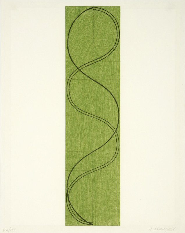 Robert Mangold, One Column & Curved Plane (2): Robert Mangold One Column & Curved Plane (2) 1995-2005 Color screenprint on paper #82 of 100 and #8 of 60 Each signed in pencil lower right with edition A: Sheet: 20" x 16"; Frame: 25.125" x 21.125";