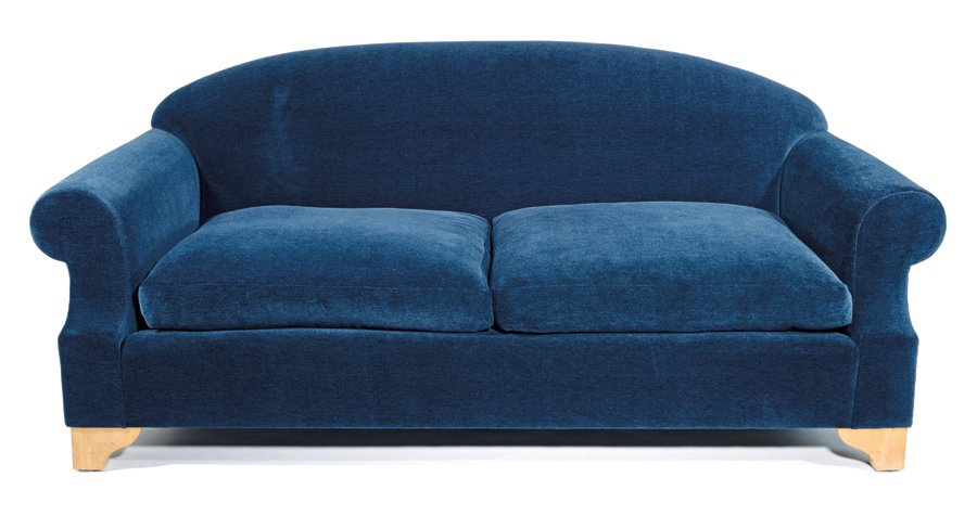 Roy McMakin, Sofa: Roy McMakin Sofa Designed 1989 Domestic Furniture Co. Retains Domestic Furniture Co. label 33" x 79" x 38" Estimate: $4000 - $6000