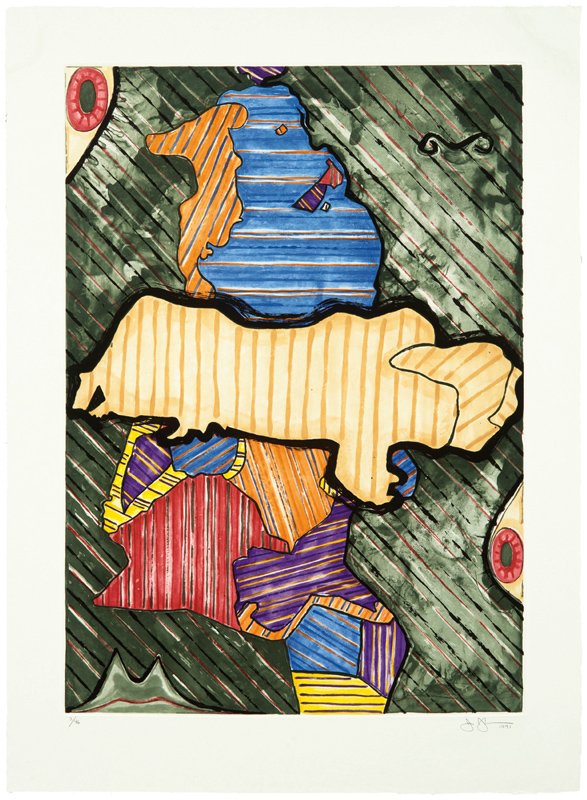 Jasper Johns, Green Angel: Jasper Johns Green Angel 1991 6-color intaglio on Barcham Green paper #2 of 46 Published and printed by ULAE, West Islip Signed and dated in pencil lower right margin of sheet; edition lower left Imag