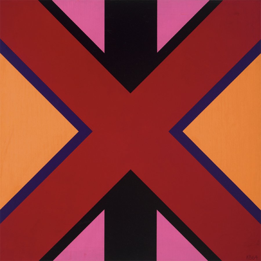 Karl Benjamin, #44: Karl Benjamin #44 1964 Oil on canvas Initialed and dated "KB64" lower right; signed, titled, and inscribed in black felt-tip marker verso; retains Esther Robles Gallery label verso Canvas: 30 x 30"; F