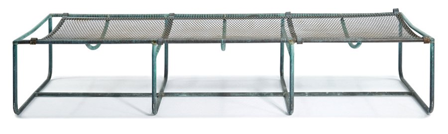 Walter Lamb, Three-seat bench: Walter Lamb Three-seat bench Designed c. 1958 Brown-Jordan Co. 14" x 72" x 24" Estimate: $2500 - $3500