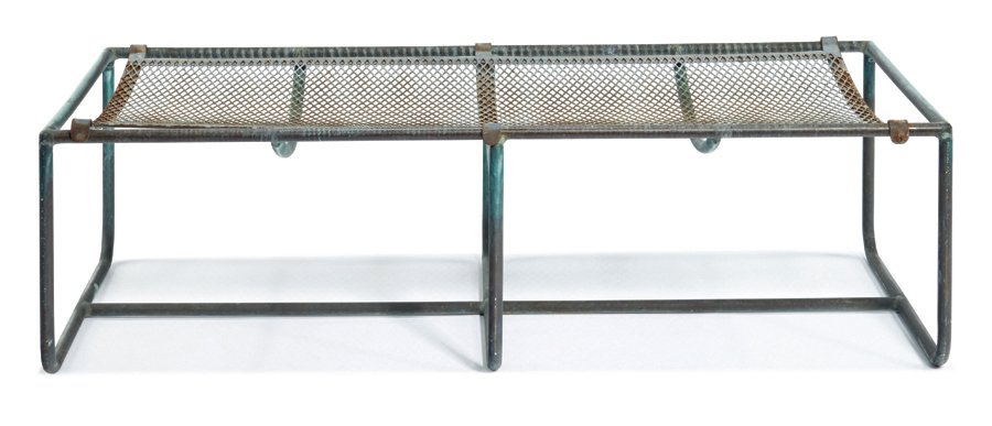 Walter Lamb, Two-seat bench: Walter Lamb Two-seat bench Designed c. 1958 Brown-Jordan Co. 14" x 48" x 24" Estimate: $2500 - $3500