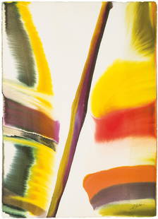 Paul Jenkins, Phenomena Iron Wood: Paul Jenkins Phenomena Iron Wood 1976 Watercolor on Arches paper Signed lower right; retains Gimpel & Weitzenhoffer Ltd. label verso Image/sheet: 42" x 30"; Frame: 46.75" x 34.875" Provenance: Private