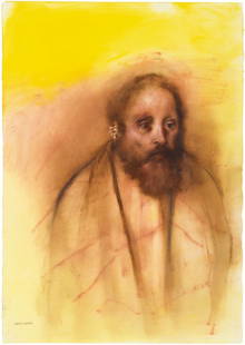 Rafael Coronel, Bearded Man: Rafael Coronel Bearded Man c. 1980 Pastel and colored pencil on paper Signed "RAFAEL CORONEL." lower left Image/sheet: 39" x 27.5"; Frame: 46.75" x 35.5" Provenance: B. Lewin Galleries, Palm Springs,