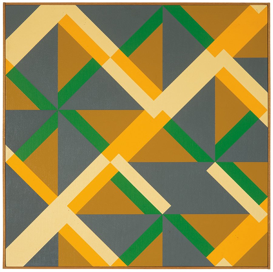 Karl Benjamin, "#17": Karl Benjamin "#17" 1984 Oil on canvas Signed, titled, and dated "Karl Benjamin #17 1984" verso Canvas: 30" x 30"; Frame: 30.5" x 30.5" Provenance: Private Collection, Claremont, California (acquired