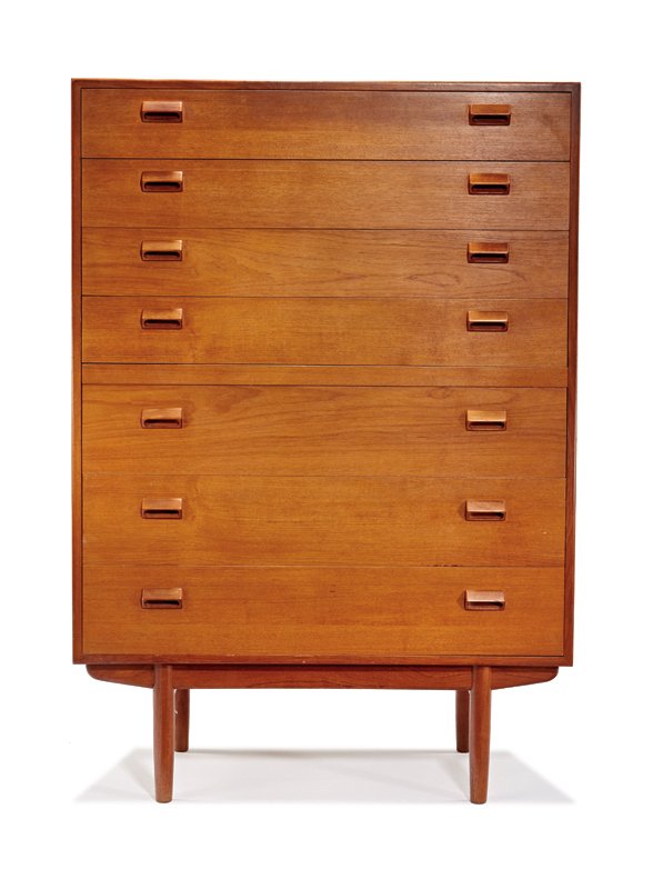 Borge Mogensen, Tall dresser: Borge Mogensen Tall dresser Designed c. 1952 Model no. 135 Sï¿½borg Mï¿½belfabrik 57" x 39.5" x 19" Literature: Søborg Møbler Furniture Catalog. 1952. 11. Web. 22 March 2015. Furniture